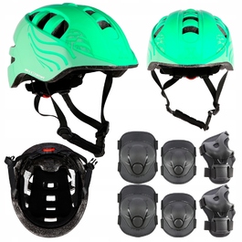 Дитячий велосипедний шолом з регулюванням та комплект захисту для скейтбордингу, розмір XS