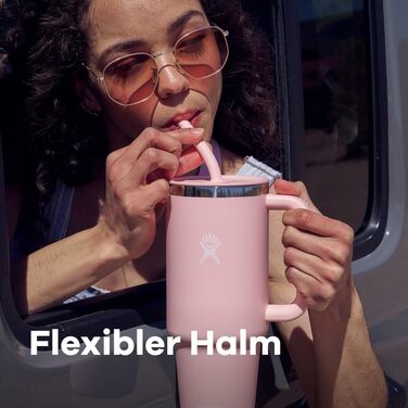 Термочашка HYDRO FLASK 1180 мл з кришкою та соломинкою, вакуумна, нержавіюча сталь, чорна