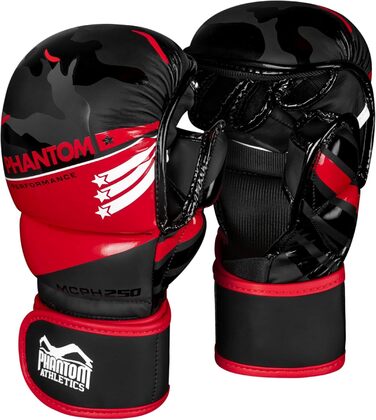 Боксерські рукавички Phantom Apex | Професійні рукавички для спарингу, бою, боксу, фріфайту (Raider - Чорний/Червоний, L-XL)