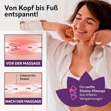Масажер для шиї та спини VITALmaxx Shiatsu з підігрівом, 8 масажних роликів, для плечей, спини, ніг, сірий