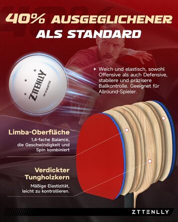 Набір ракетки для настільного тенісу, карбонова технологія, 7 шарів, для професіоналів, захисний чохол