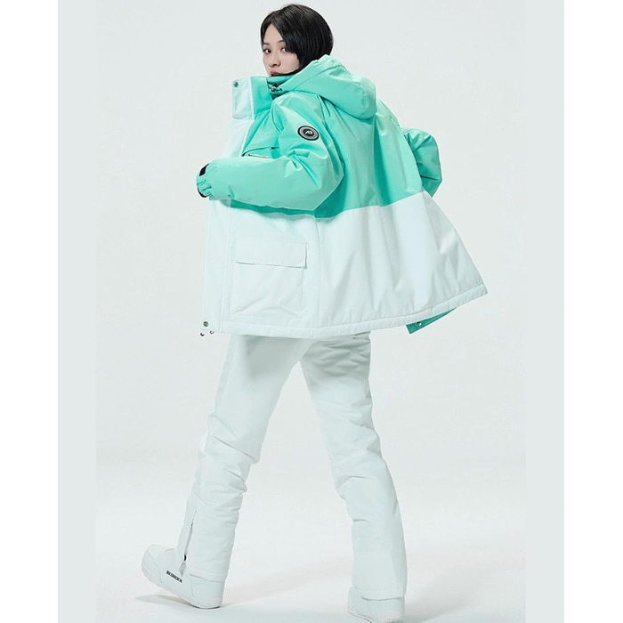WOWULOVELY Комплект зимовий для сноуборду та гірськолижного спорту (жіночий) - водонепроникний, вітронепроникний, білий XL
