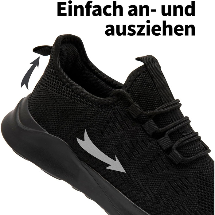Чоловічі кросівки для бігу та занять спортом: спортивні, зручні, дихаючі, 43 EU, чорний колір
