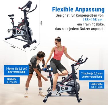 AsVIVA S14 Indoor Cycle Speedbike: фітнес-велотренажер з 15 кг маховиком, Bluetooth-комп'ютером, сумісний з додатками, регульоване сідло та плавний опір