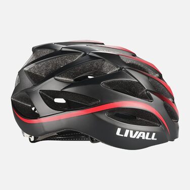 Смарт-велошолом LIVALL BH62 Neo з Bluetooth, вбудованими динаміками та мікрофоном, сигналами повороту, датчиком падіння, для дорослих, чорний-червоний, універсальний розмір (55-61 см)