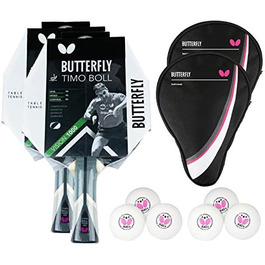 Настільний тенісний ракетка Butterfly Timo Boll Vision 1000, професійна, ITTF сертифікат, накладка Pan Asia, анатомічна ручка, в комплекті футляр