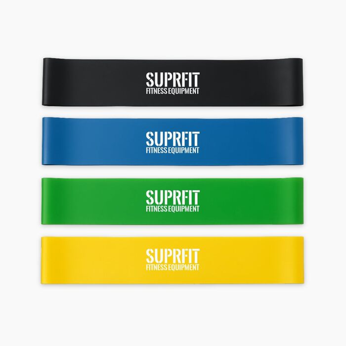 Набір гумових еспандерів Suprfit Miniband Set: 4 еспандери для фітнесу, латекс, різні рівні опору
