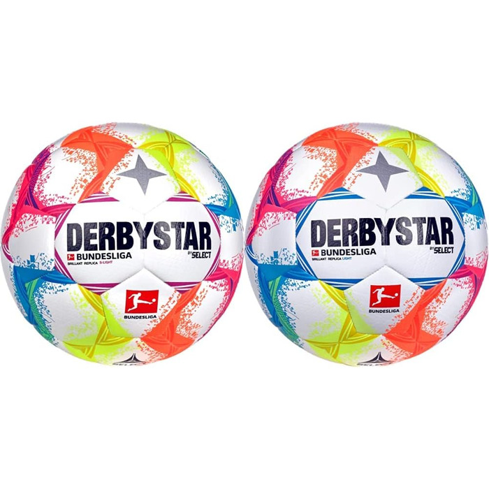 Футбольний м'яч Derbystar Brillant, набір з 3 м'ячів, розмір 5, мультиколір, для дорослих, універсальний