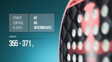 Плечовий ракетка для падел-тенісу Black Crown Hurricane 2.0, карбон, контроль, 355 г, Marrero