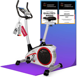 Фитнес-велотренажер Christopeit AL 2 / AL 2 S до 150 кг, 24 рівні опору, магнітна система гальмування 9 кг, тихий, Soft-Touch комп'ютер AL 2 S Digital, срібний