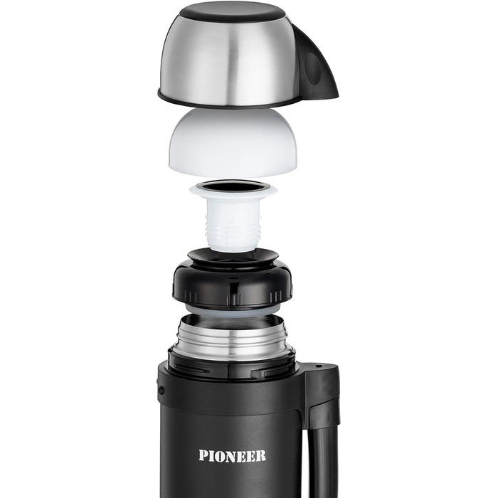 Термос Pioneer для вулиці з ручкою та чашкою, нержавіюча сталь, ізольований