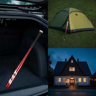 Бейсбольна бита 82 см (32 дюйми), алюмінієва з неслизькою ручкою, для самозахисту та бейсболу (червона)