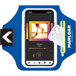 Браслет для руки MARLOAR для бігу та мобільного телефону, сумісний з iPhone (Blue)