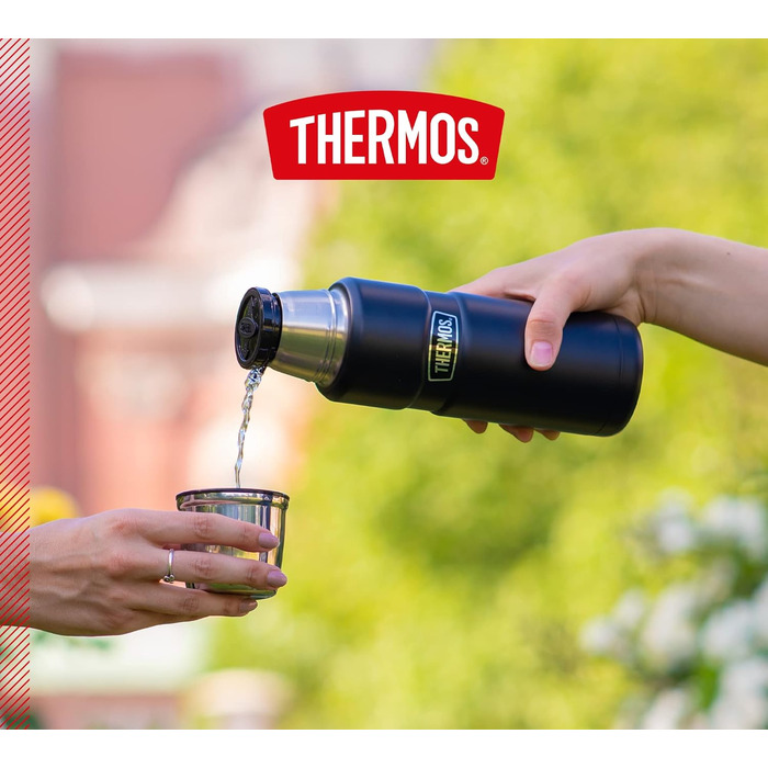 Термос із нержавіючої сталі Thermos 470 мл чорний матовий, ізольована пляшка з чашкою, зберігає тепло до 12 годин, холод до 24 годин, герметичний, без BPA, підходить для посудомийки