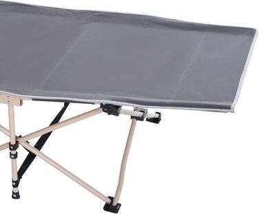 Розкладне кемпінгове ліжко Outsunny для відпочинку та походу, 190 x 68 x 52 см, до 150 кг, сіре