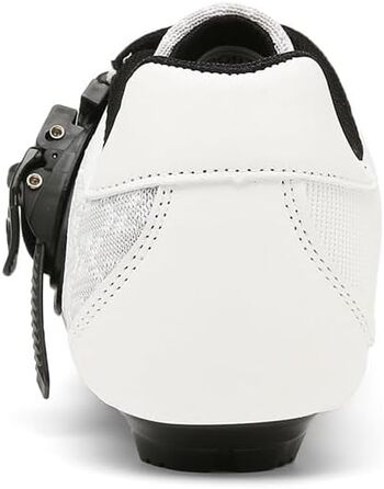 Велосипедні шкарпетки для їзди на велосипеді: чоловічі та жіночі, для шосе та MTB, з жорсткою підошвою, сумісні з Look SPD/SPD-SL, унісекс, для зовнішнього використання з пряжкою (38 EU, білий)