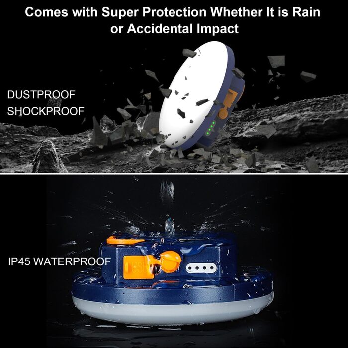 Налобний ліхтар для кемпінгу, 10000 mAh, 3000 lm, з підвішуванням, 6500K, перезаряджається, для риболовлі, намету, надзвичайних ситуацій (червоне світло)