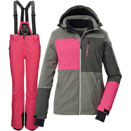 Жіночий гірськолижний костюм Killtec 2 частини - водовідштовхуючий, PFC-free, сірий/рожевий, розмір 38