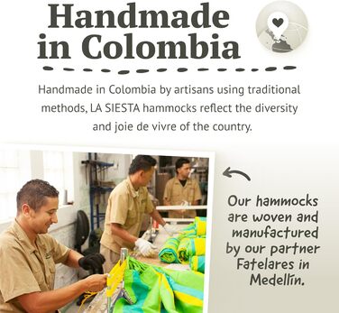 Гамак LA SIESTA® Brisa - класичний двомісний, ручної роботи з Колумбії, ширина 160 см, для відпочинку в приміщенні та на вулиці (Cedar)