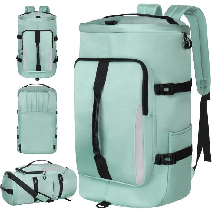 Спортивна сумка JiangLin 45L з відділенням для взуття та мокрих речей, велика дорожня сумка для жінок та чоловіків, рюкзак-трансформер для подорожей, спорту, фітнесу, плавання (зелена)