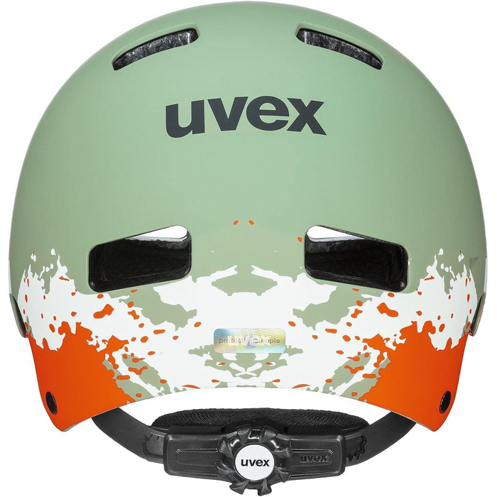 Дитячий велосипедний шолом uvex kid 3 cc, 51-55 см, мохово-зелений/пісочний матовий, міцний, з індивідуальним регулюванням і вентиляцією
