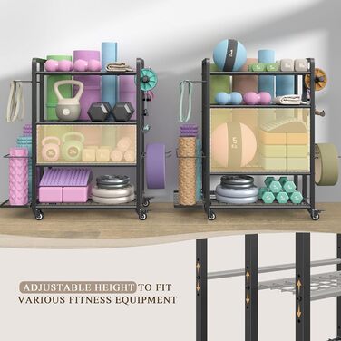 Стійка для зберігання йогаматів та гантелей Jusgym з металу, настінна, до 272 кг