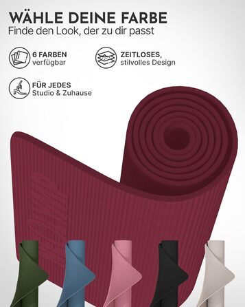 Йога мат NEOLYMP: неслизька, для захисту суглобів – килимок для фітнесу та йоги 183x61 см з PVC, фіолетовий колір. З подарунком: E-book та відеоуроки