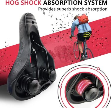 Велосипедне сідло HUGEOAKS для чоловіків та жінок: комфортне, для MTB, шосе, фітнесу, BMX, трекінгу