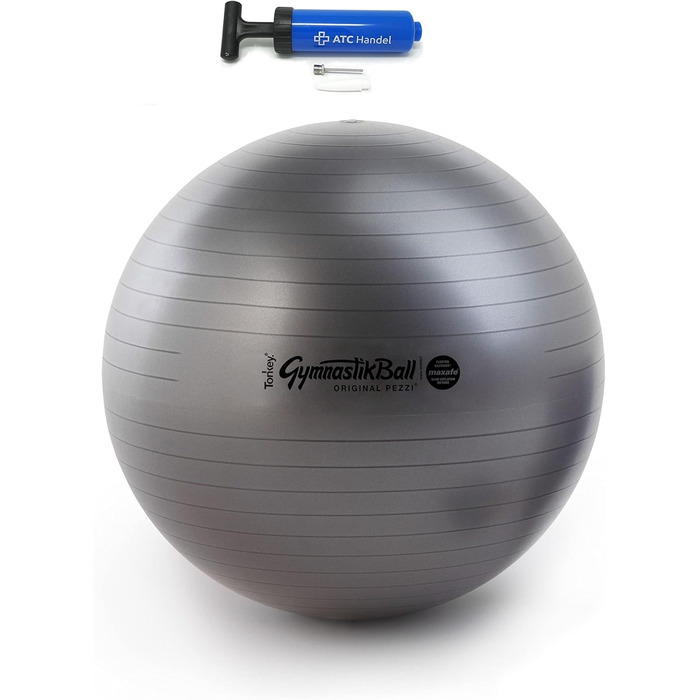 Гімнастичний м'яч Original Pezzi Maxafe 65 см, до 400 кг, для фітнесу, реабілітації, терапії, гімнастики, офісний сидячий м'яч, з насосом, різні кольори
