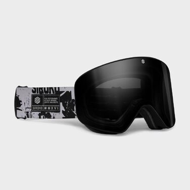 Лижна маска для сноуборду та гірських лиж Siroko GX, унісекс, з UV400, антифог-покриттям та захистом від подряпин, чорно-сіра