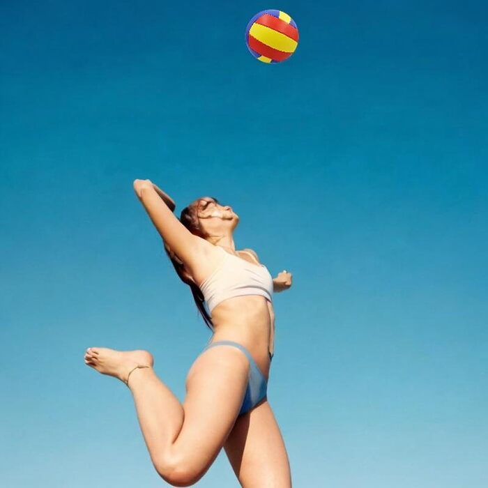 Волейбольний м'яч Perfeclan Standard 5 для залу, басейну, активного відпочинку (жовтий, синій, червоний)