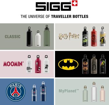 SIGG алюмінієва пляшка для води Traveller 1 л, легка, герметична, підходить для газованих напоїв, BPA-free, темно-синя, кліматично нейтральна