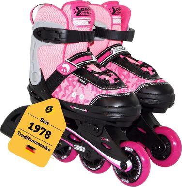 Інлайневі ролики Best Sporting для дітей, регульовані по розміру, з гальмом, зелено-чорного (рожево-чорного) кольору