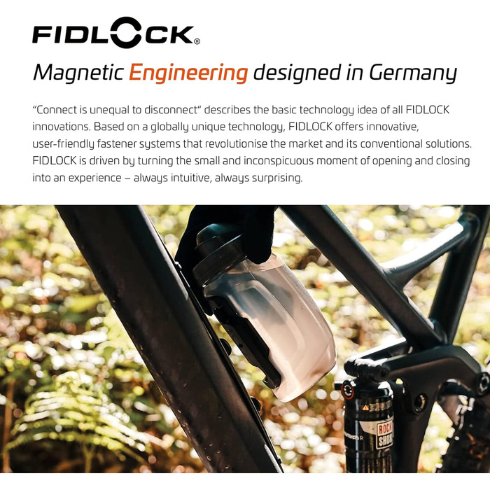 Магнітний флягодержатель Fidlock Bike Base 450 мл для велосипеда, чорний – магнітний тримач для фляги, велосипедний флягодержатель для шосейних та гірських велосипедів