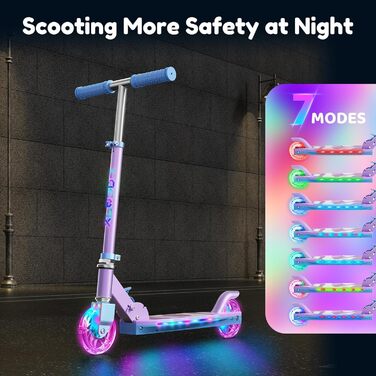 Самокат дитячий TONBUX Roller Kinder 6 років з підсвіткою, регульована висота, складаний, для дітей 5-12 років