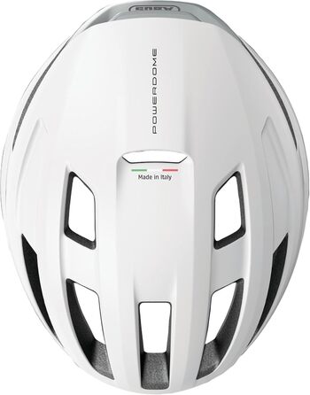 Велошолом ABUS PowerDome для шосейного велосипеда, білий, розмір S (51-55 см), легкий, з аеродинамічним профілем та вентиляцією, для жінок і чоловіків, вироблено в Італії