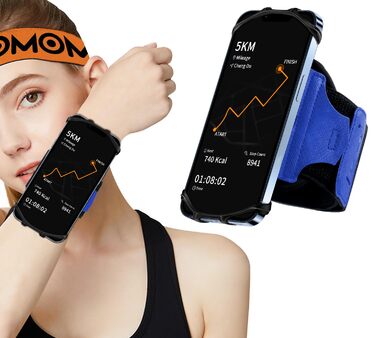 Кріплення на руку Handyhalter для телефону: універсальний, 360° обертання, знімне, для бігу (блакитний)