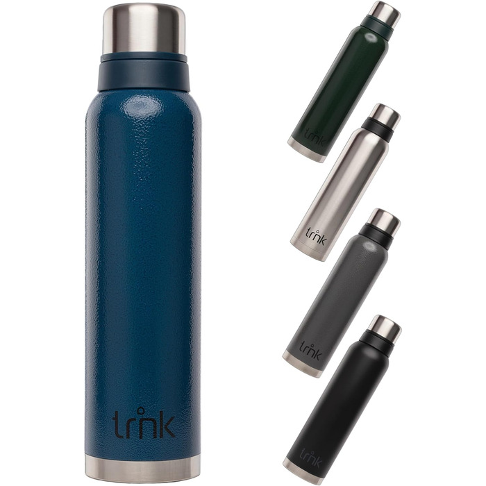 Термос trnk Outdoor Polar 2, 1600 мл, нержавіюча сталь, блакитний, BPA-free, 40 годин збереження тепла, 2 чашки, для походів, можна мити в посудомийній машині