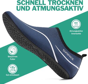 Чоловічі та жіночі шкарпетки для плавання Sixspace – аквашузи, шкарпетки для басейну, пляжні шкарпетки, швидковисихаючі, дихаючі, для серфінгу, йоги, темно-синій (43 EU)