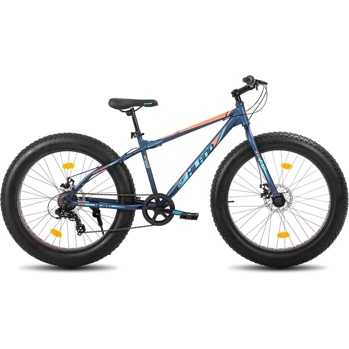 Гірський велосипед Hiland Fat Tire 24/26 дюймів для хлопчиків і дівчат, 7-ступеневий, дві дискові гальма, для пляжу та снігу