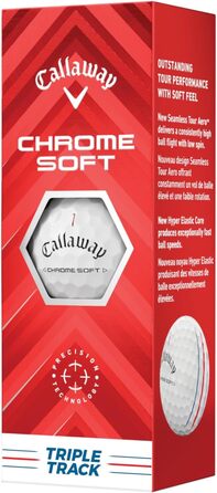 Гольф-кулі Callaway з хромовим покриттям, м'які (Triple Track, упаковка 24 шт, білі)