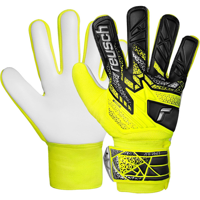 Воротарські рукавички Reusch Attrakt Starter Solid Junior - жовто-сріблясті-чорні (3) для дітей та підлітків