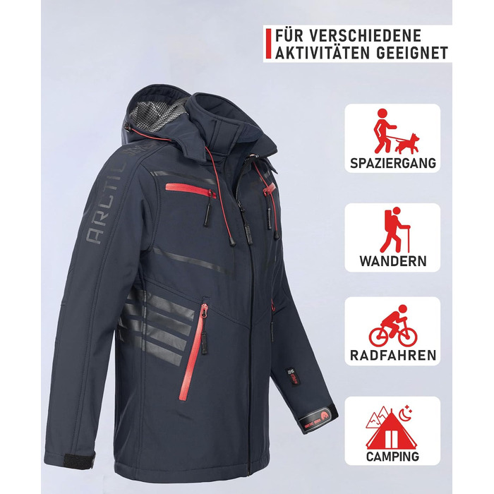 Чоловіча куртка Softshell водонепроникна outdoor з флісовою підкладкою, дихаюча функціональна куртка AS088, XL, темно-синя (Navy)