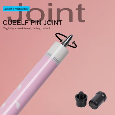 Професійний більярдний кий CUEELF 147.3 см, канадський клен, 21 oz, рожевий/чорний