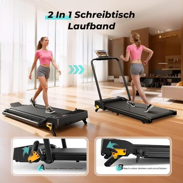 Складана бігова доріжка для дому та офісу Enboy, швидкість 12-14 км/год, ручне регулювання нахилу, LED-дисплей, максимальна вага 150 кг