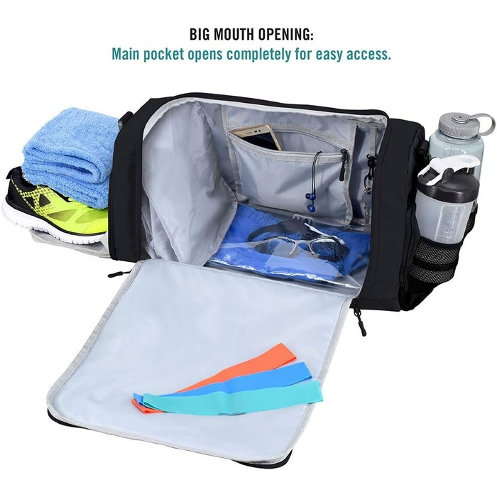 Сумка для спортзалу FocusGear Ultimate Gym Bag 2.0, водостійка, 10 відділень, міцна, зелена, 29,8×26,7×50,8 см