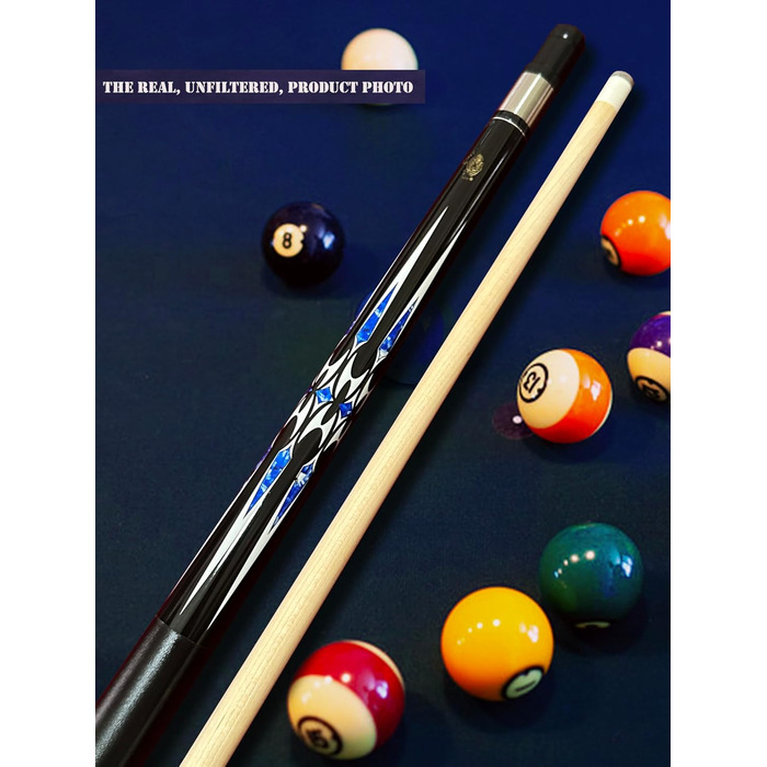 Професійний бильярдний кий Billard-Queuestab S8 з кейсом, наконечник 13 мм, 147,3 см, канадський клен, аксесуари, вага 18,19,20,21,22 г (на вибір), блакитний, чорний, червоний, сірий, зелений