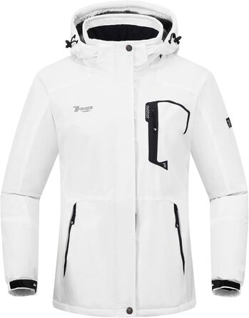Жіноча гірськолижна куртка Rdruko: тепла зимова куртка з підкладкою, софтшелл, водонепроникна, для сноуборду, дихаюча, знімний капюшон, білий, розмір M