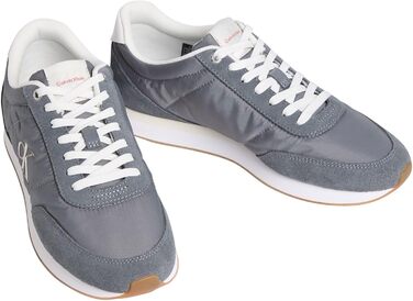 Чоловічі кросівки Calvin Klein Runner Retro Mix з логотипом, сірі (Grey Night Owl Off White), розмір 44.5 EU