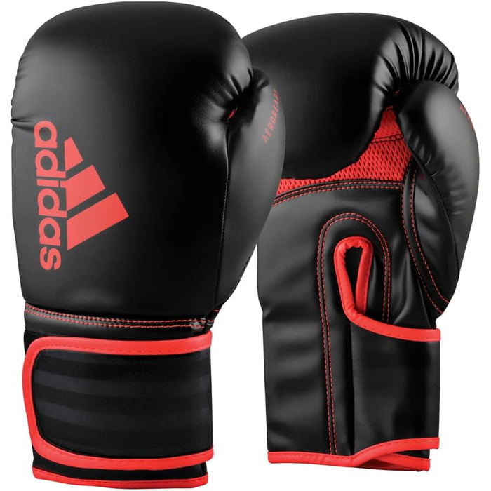 Боксерські рукавички adidas Hybrid 80 16oz чорні/червоні для боксу, кікбоксингу, ММА, тренувань і фітнесу, унісекс